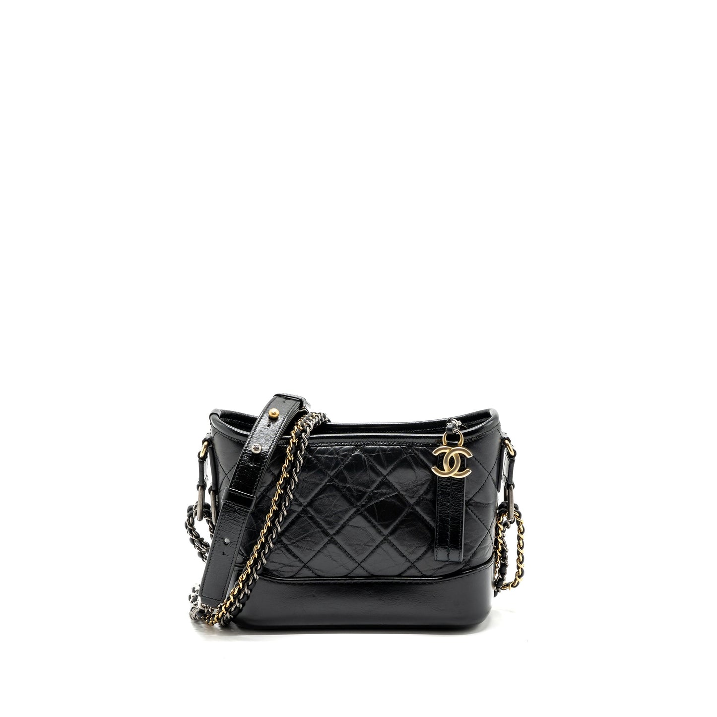 Chanel small Gabrielle hobo bag calfskin black Multicolour hardware