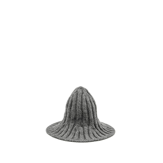 Luxury Dior LETTER logo Wire-Brimmed Beanie Wool Grey