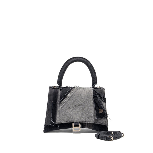 Balenciaga medium hourglass bag limited edition denim black/multicolour SHW