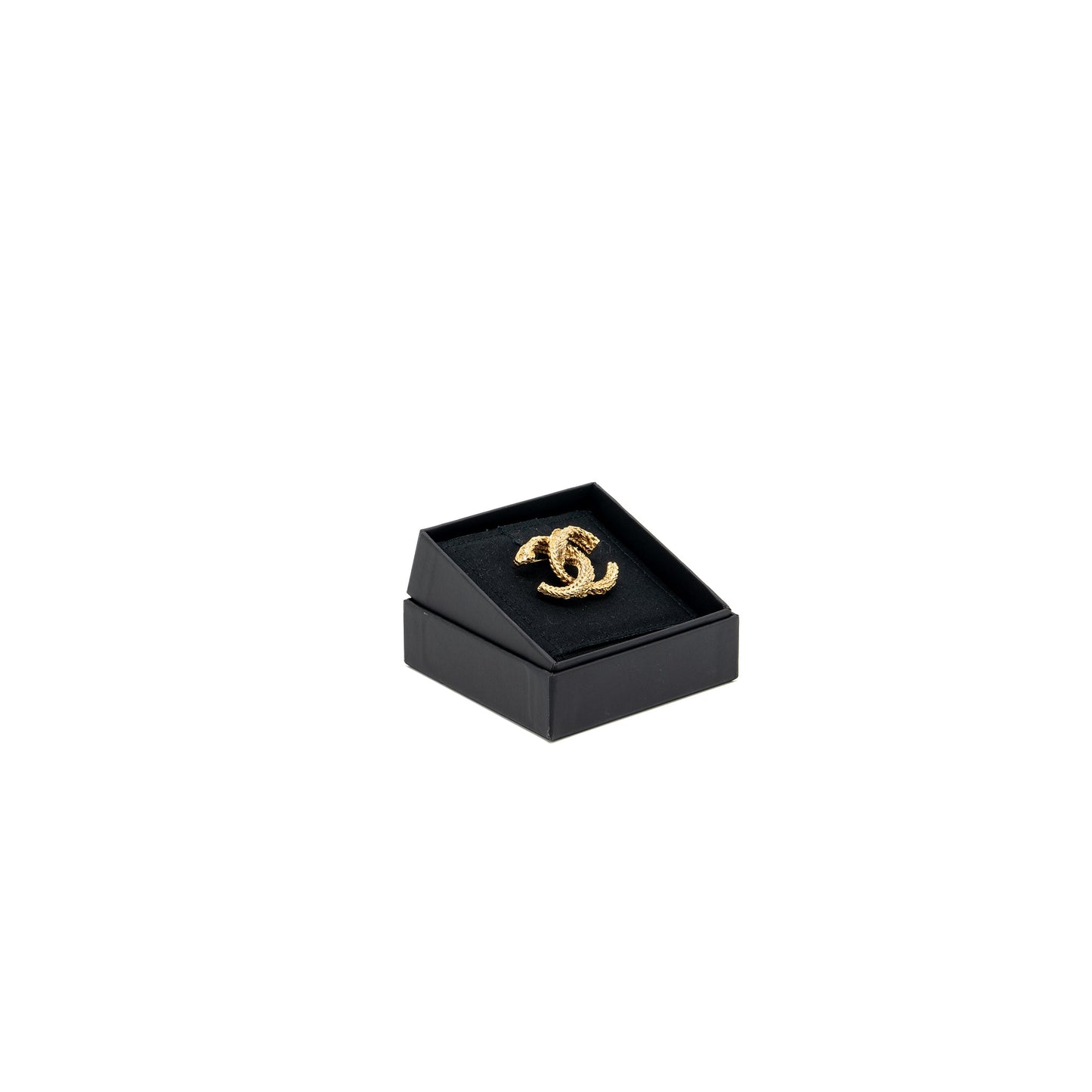 Chanel cc logo brooch metal/crystal gold tone