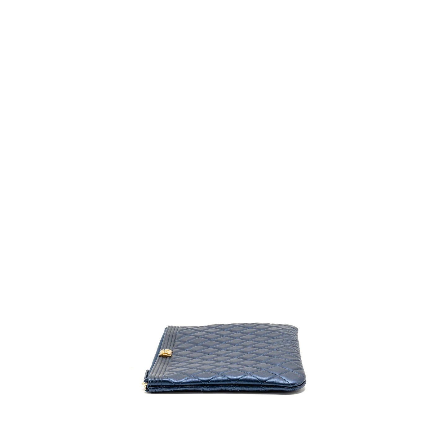 Chanel Boy Clutch Calfskin Pearly Blue GHW