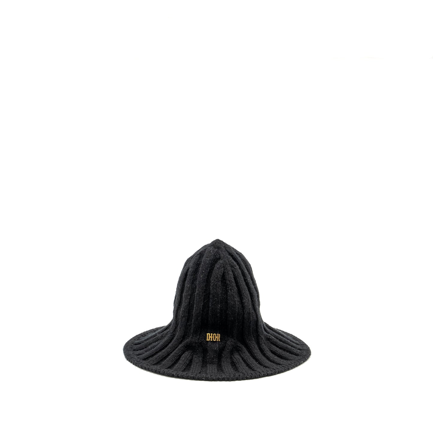 Luxury Dior Letter Logo Wire-Brimmed Beanie Wool Black