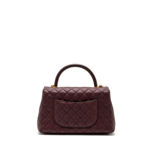 Chanel Medium Coco Handle With Lizard Handle Caviar Burgundy GHW