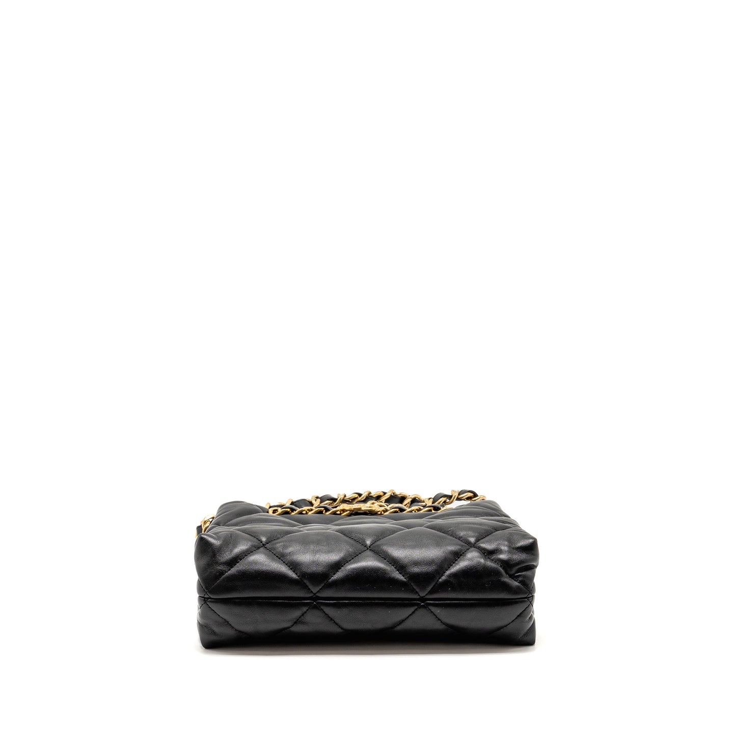 Chanel quilted double chain shoulder bag Lambskin black GHW (micochip)