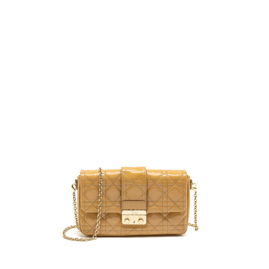 Dior Miss Dior Wallet On Chain Cannage Patent Beige LGHW