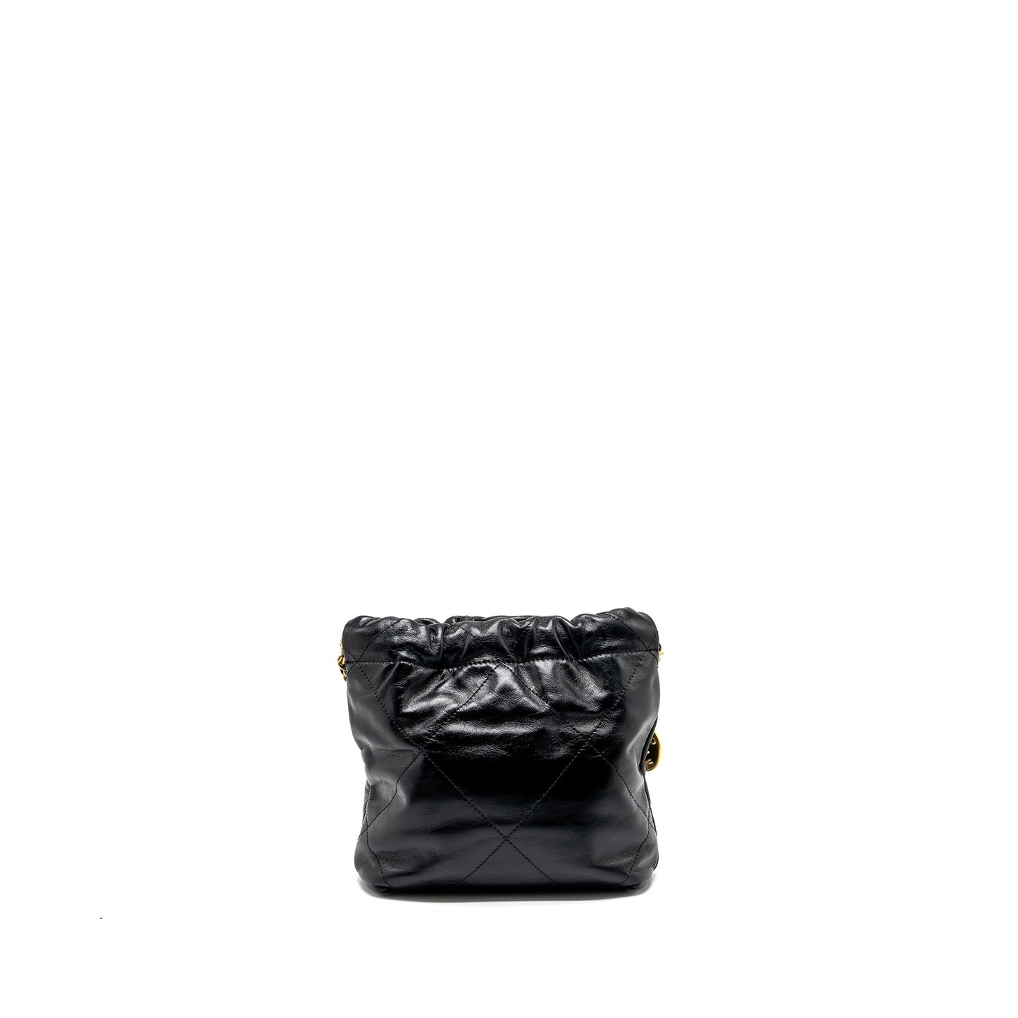 Chanel mini 22 bag shiny calfskin black GHW (microchip)
