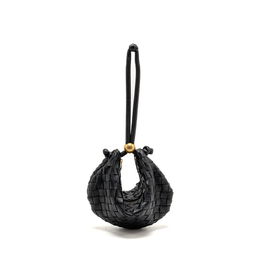 Bottega Veneta mini turn pouch lambskin black GHW