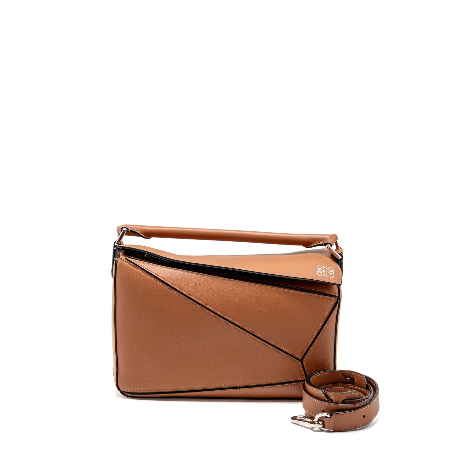 Loewe Medium Puzzle Bag Calfskin Tan SHW