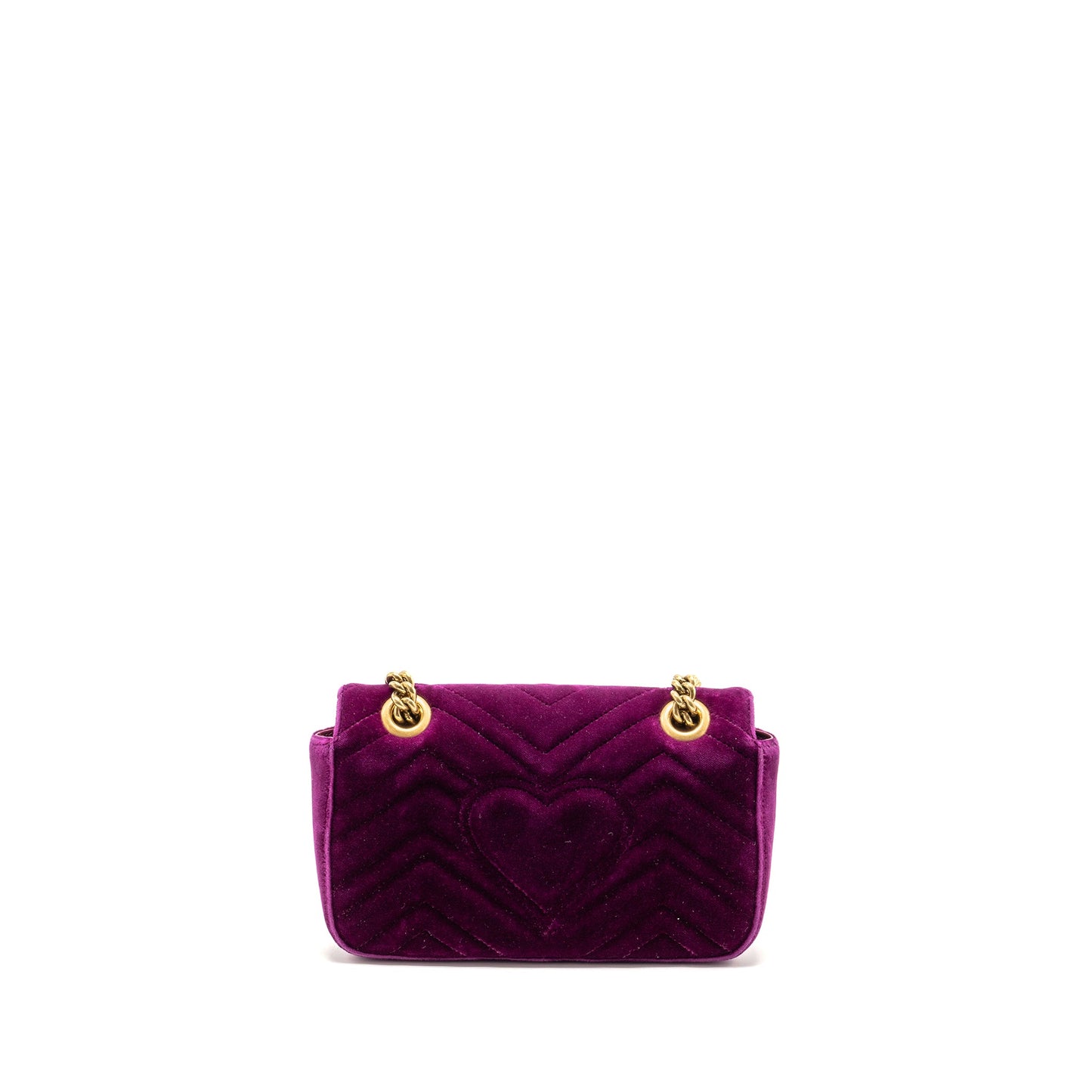 Gucci Mini GG Marmont Shoulder Bag Velvet Hot Pink GHW