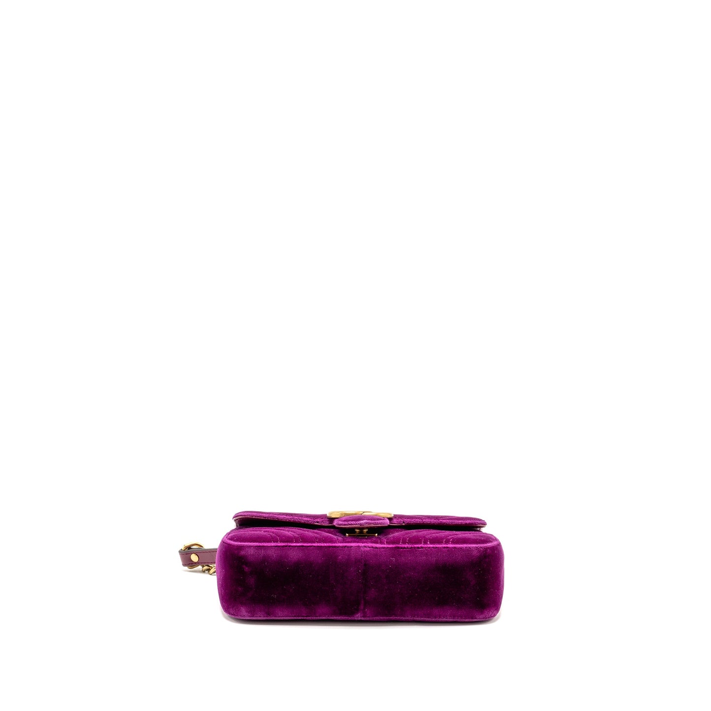 Gucci Mini GG Marmont Shoulder Bag Velvet Hot Pink GHW