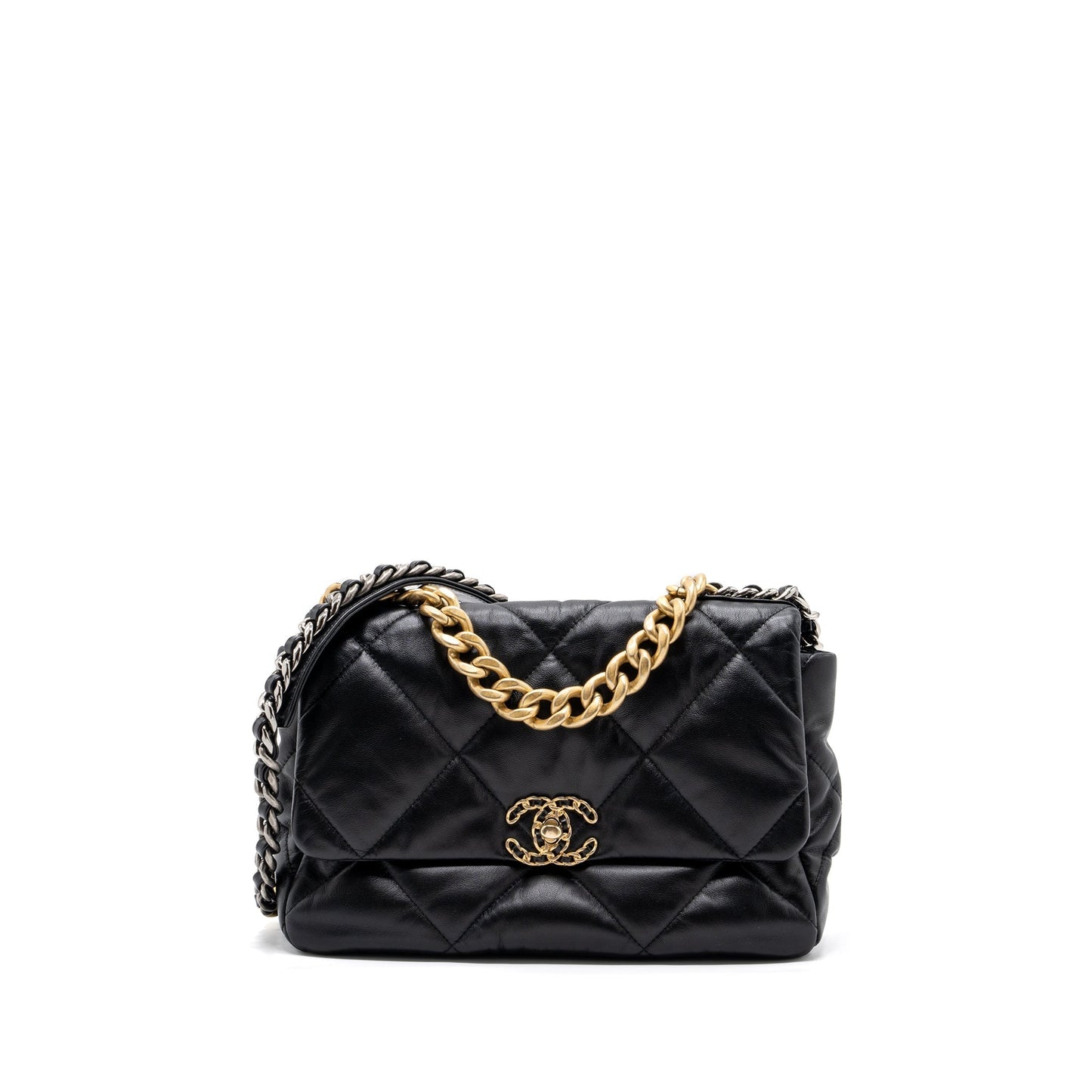 Chanel Medium 19 Bag Goatskin Black Multicolour hardware