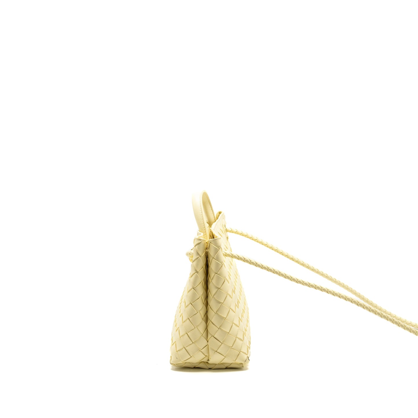 Bottega Veneta Small Andiamo Bag Lambskin Light Yellow GHW