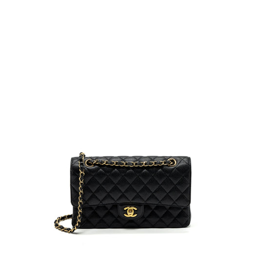 Chanel Medium classic double flap bag caviar black ghw