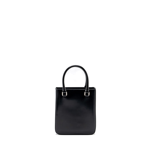 Prada Small Brushed Leather Tote Black SHW