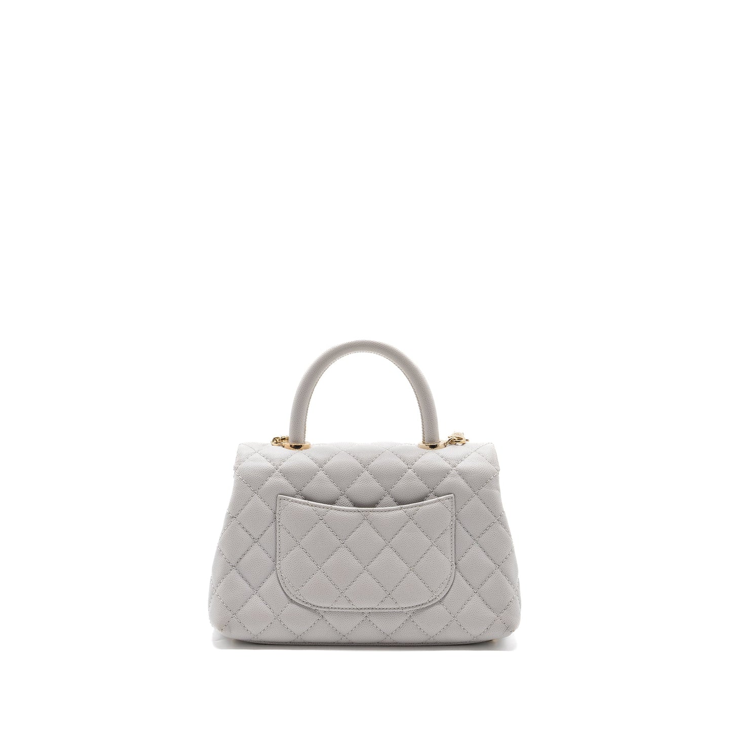 Chanel small coco handle caviar light grey LGHW