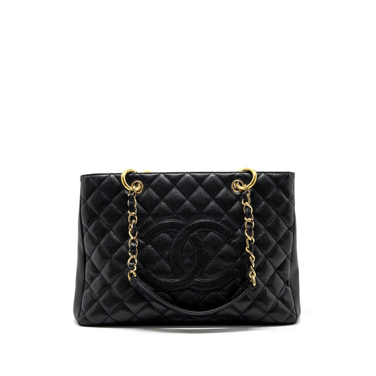 Chanel grand shopping tote caviar black GHW