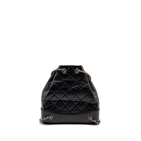 Chanel Small Gabrielle Hobo Bag Aged Calfskin Black Multicoloured Hardware