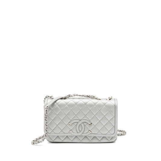 Chanel Filigree Flap Bag Caviar Silver SHW