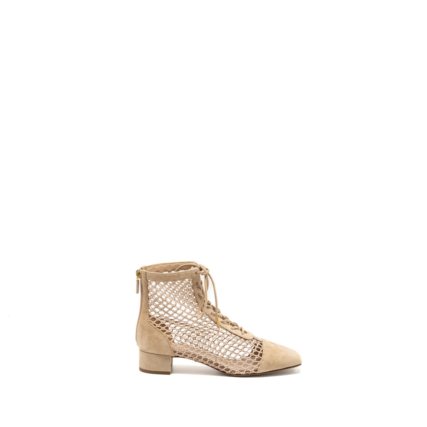 Dior Size 37.5 Naughtily-D Boots Suede/Resille Nude GHW