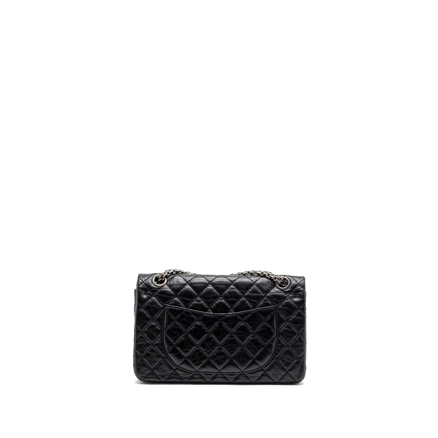 Chanel small 2.55 reissue flap bag aged calfskin black ruthenium hardware