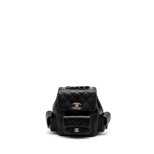 Chanel 23K triple pocket backpack caviar black LGHW (microchip)