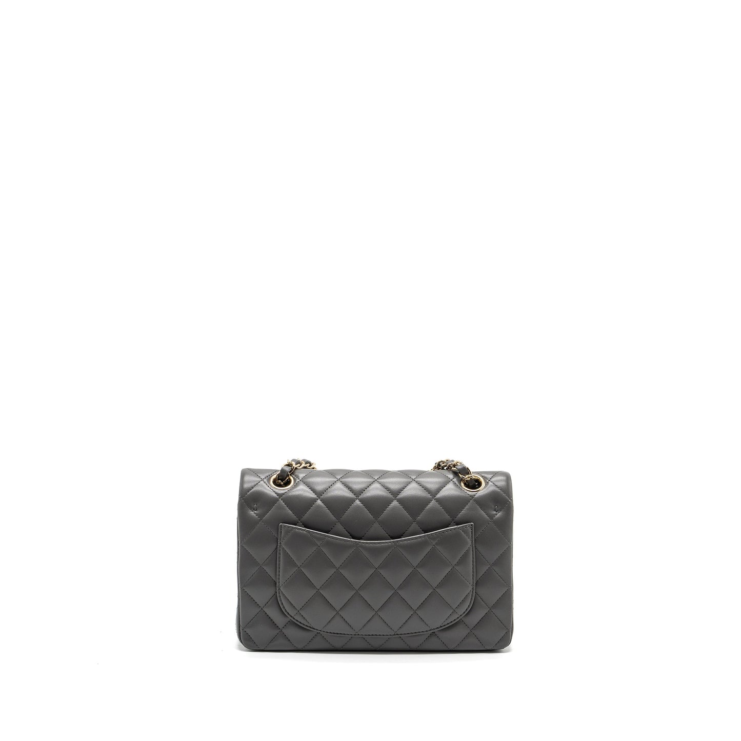 Chanel 22A Small Classic Double Flap Bag Lambskin Grey LGHW(Microchip)