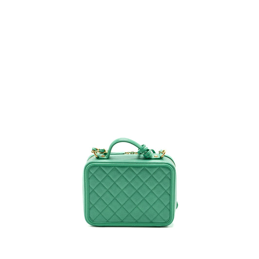 Chanel Medium FiliGree Vanity Case Caviar Green GHW