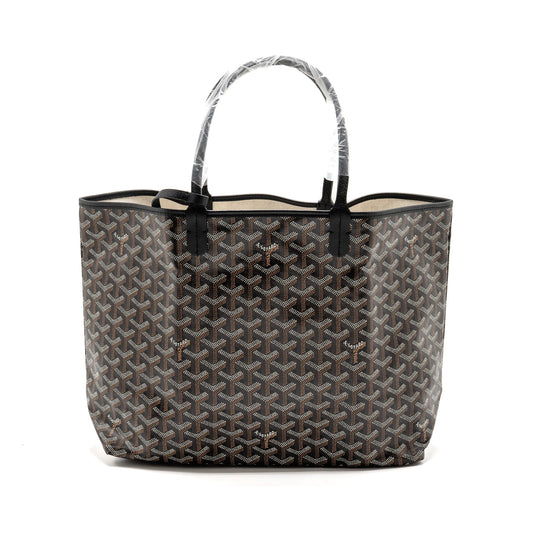 Goyard Saint Louis PM Tote Bag Goyardline Canvas Black SHW