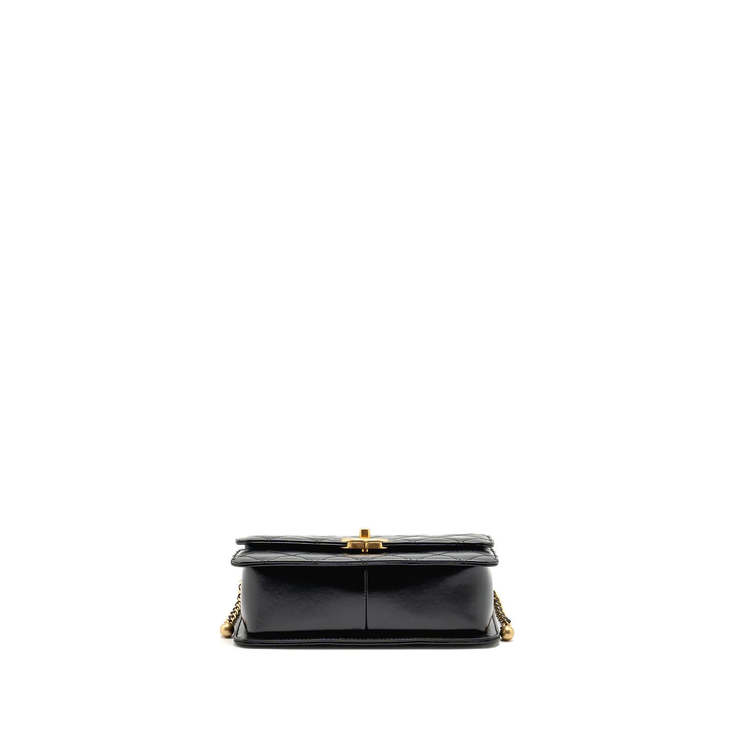 Chanel Gold Crush Flap Bag Calfskin Black GHW (Microchip)