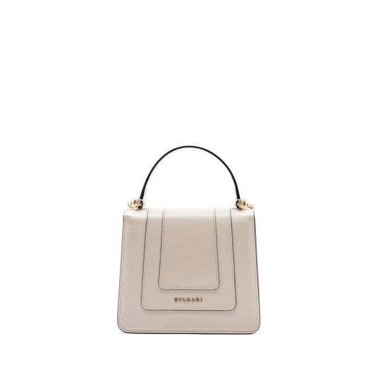 Bvlgari top handle serpenti bag calfskin white LGHW