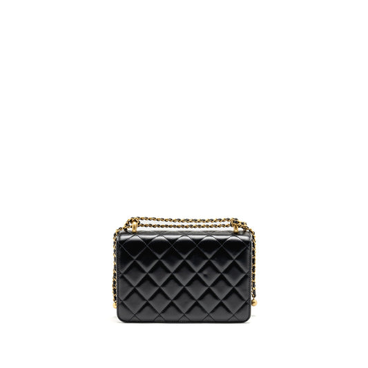 Chanel Gold Crush Flap Bag Calfskin Black GHW (Microchip)