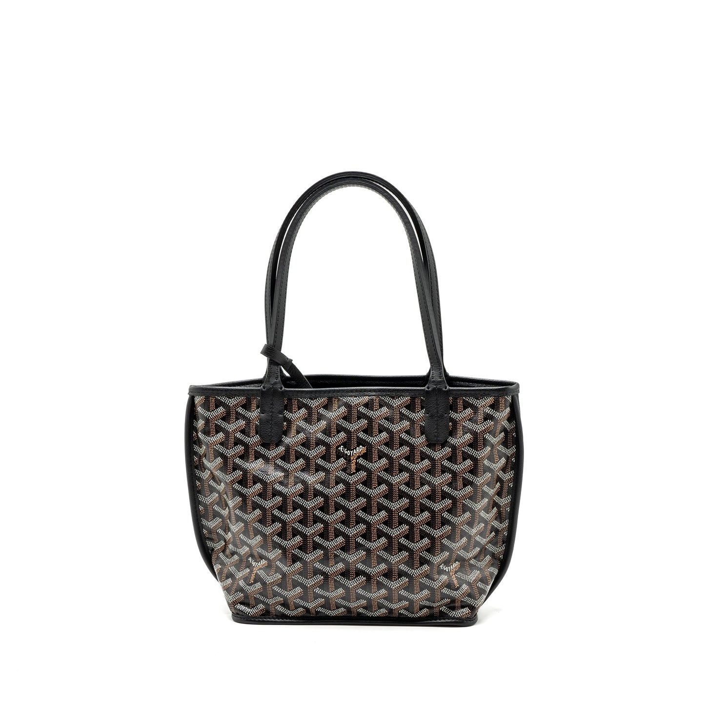 Goyard Mini Anjou Tote Bag Goyardline Canvas black SHW