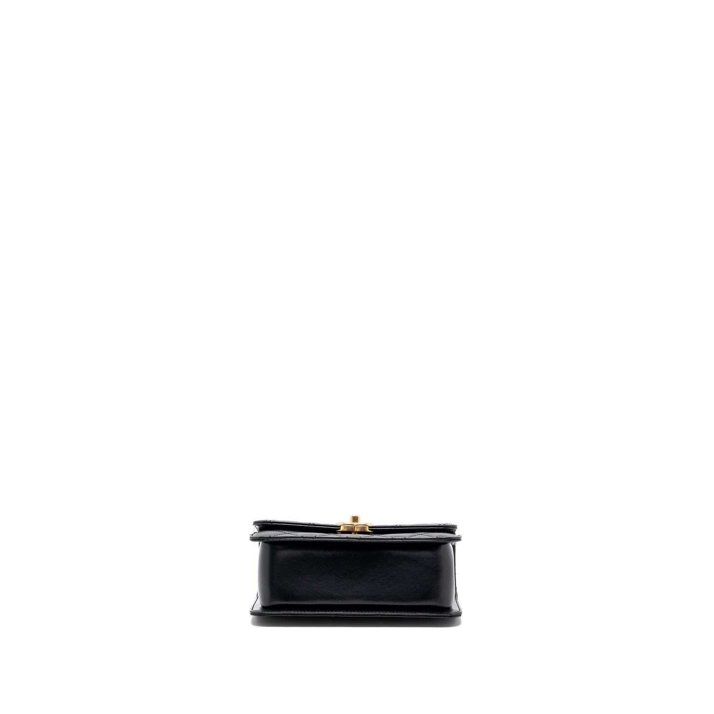 Chanel 24C gold crush mini flap bag calfskin black GHW  (microchip)