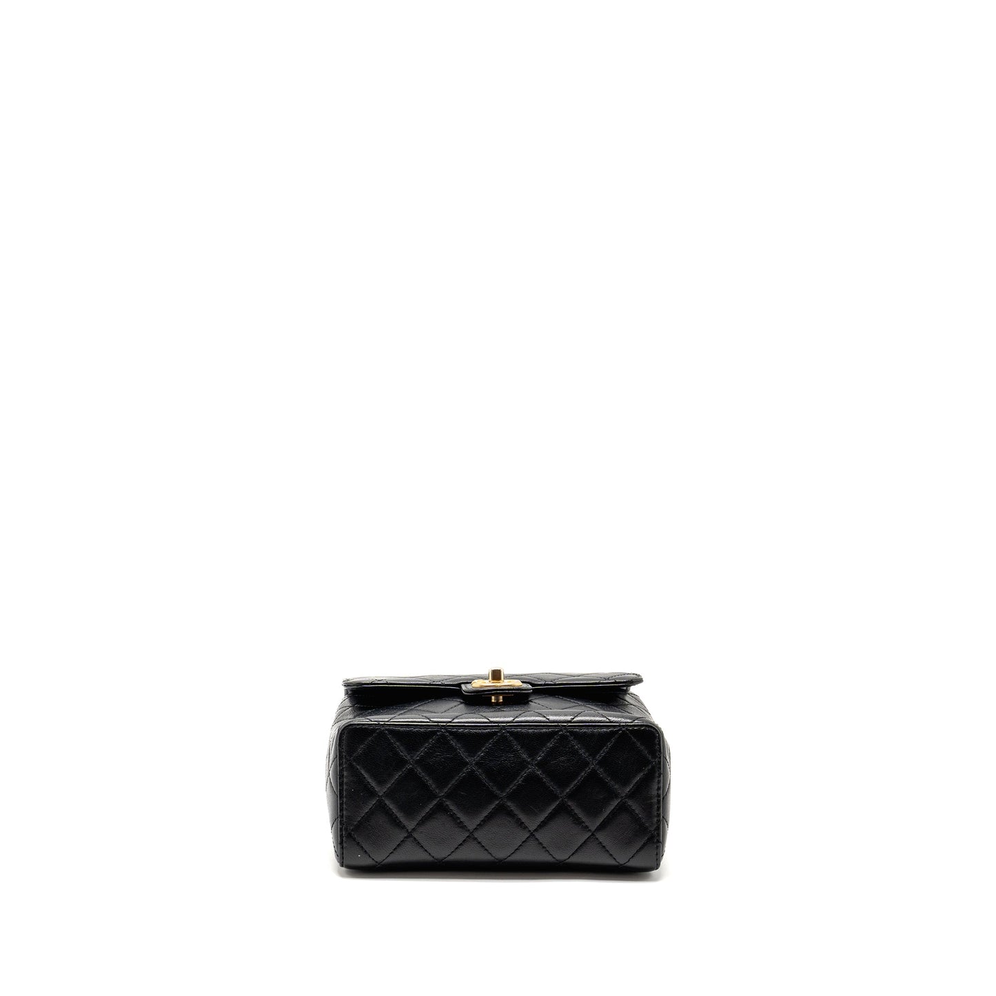 Chanel 22K Retro Classic New Square Large Flap Bag Goatskin Black GHW (Microchip)