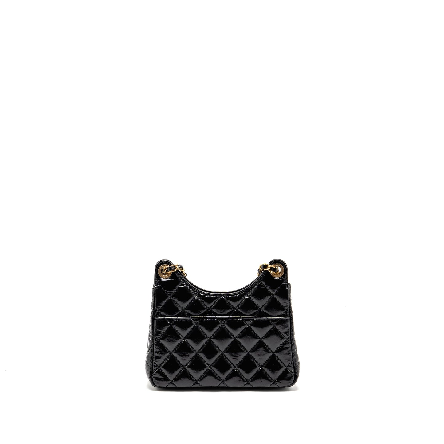 Chanel 23p Hobo Bag Shiny Calfskin Black Brushed GHW(microchip)