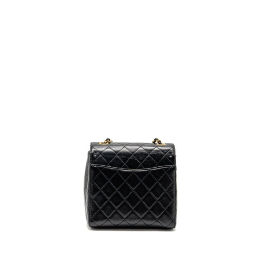 Chanel 22K Retro Classic New Square Large Flap Bag Goatskin Black GHW (Microchip)