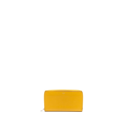 Celine zip long wallet calfskin yellow SHW