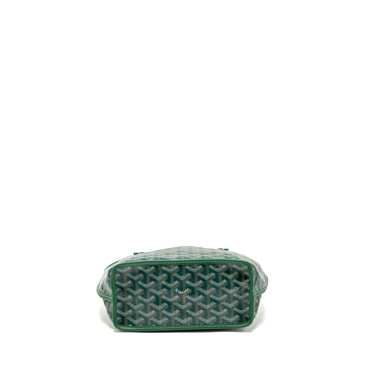 Goyard Mini Anjou Tote Bag Goyardline Canvas Green SHW