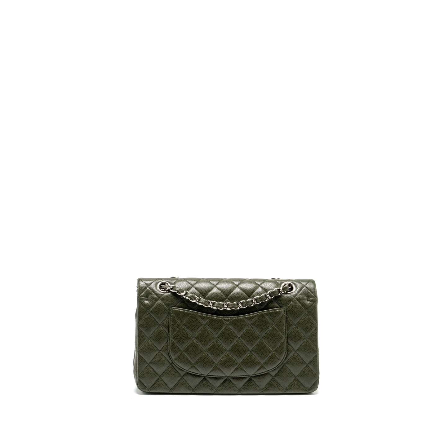 Chanel Medium Classic Double Flap Bag Caviar Olive Green SHW