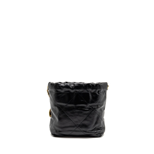 Chanel Mini 22 Bag Shiny Calfskin Black GHW (microchip)