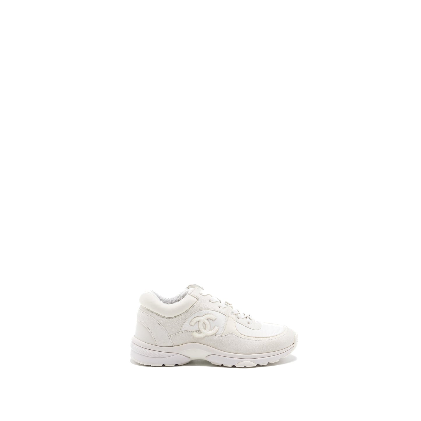 Chanel size 37 CC logo trainer white