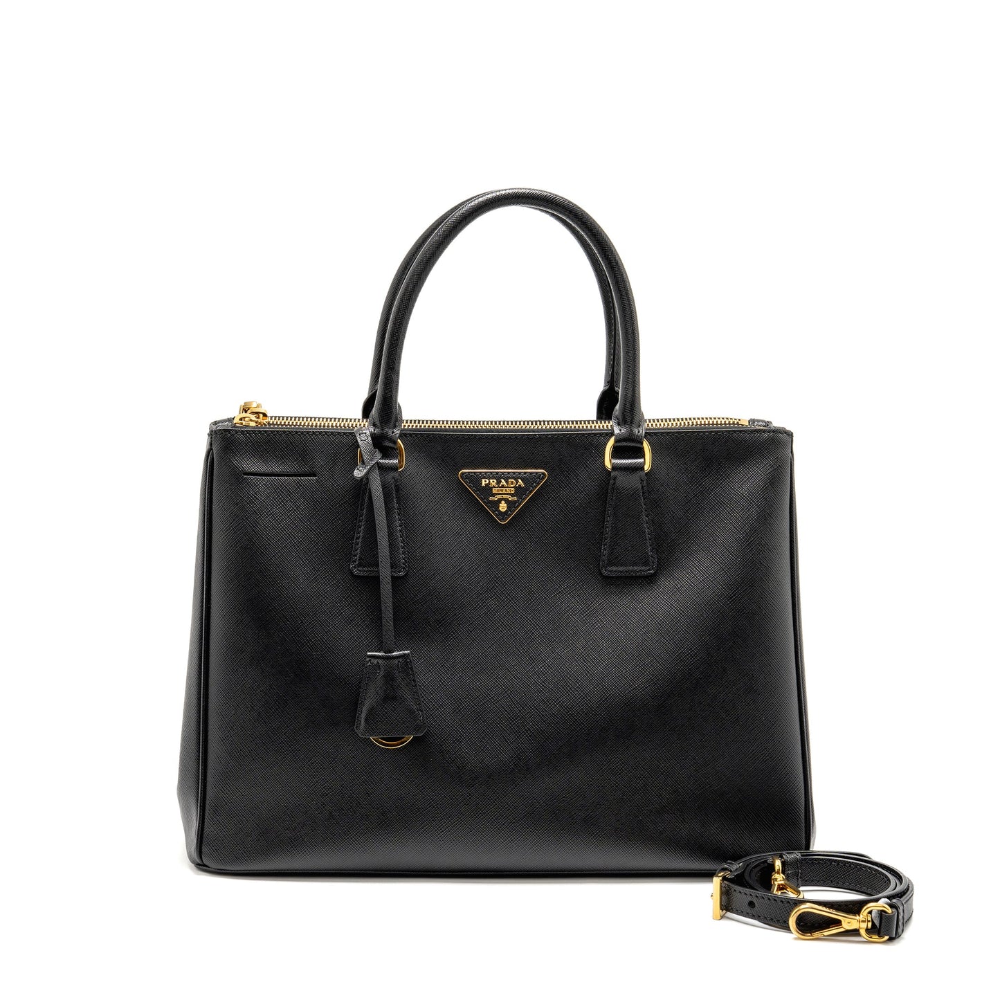 Prada Large Saffiano Tote Bag Leather Black GHW