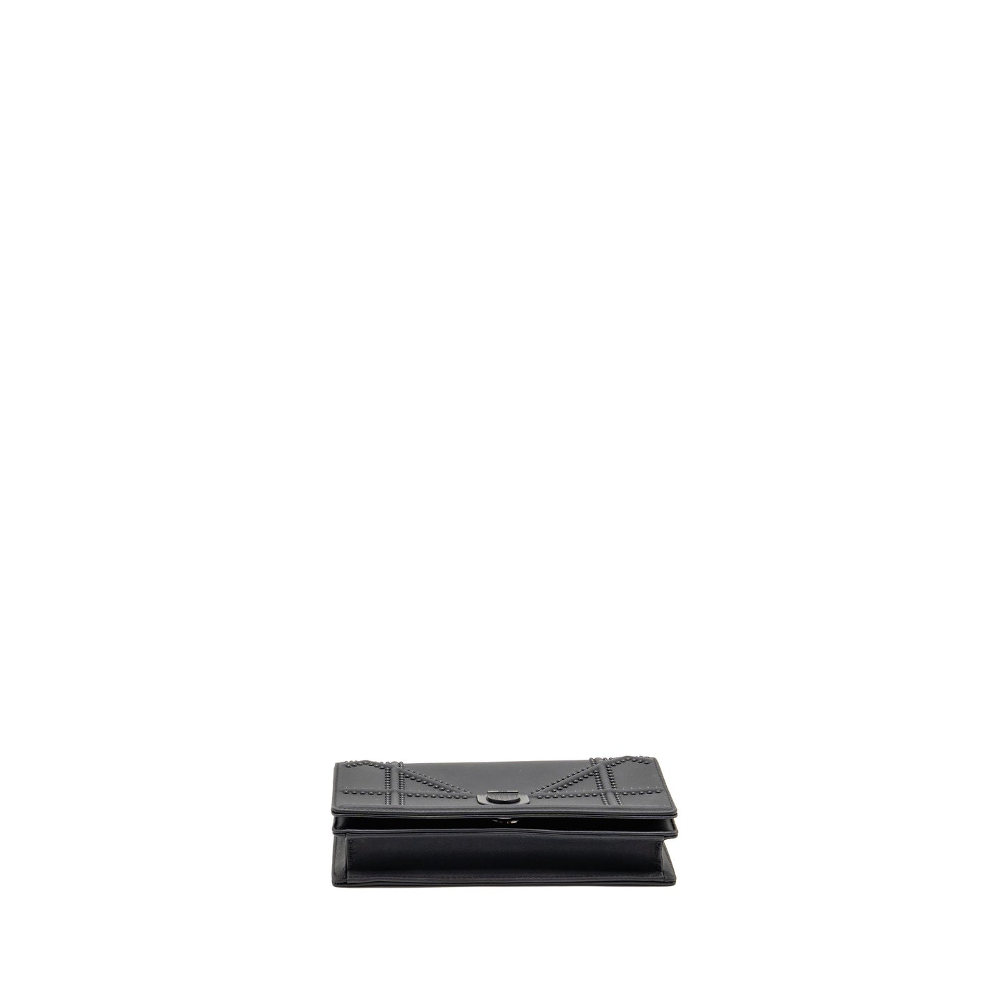 Dior Studded Diorama Wallet on Chain Leather So Black