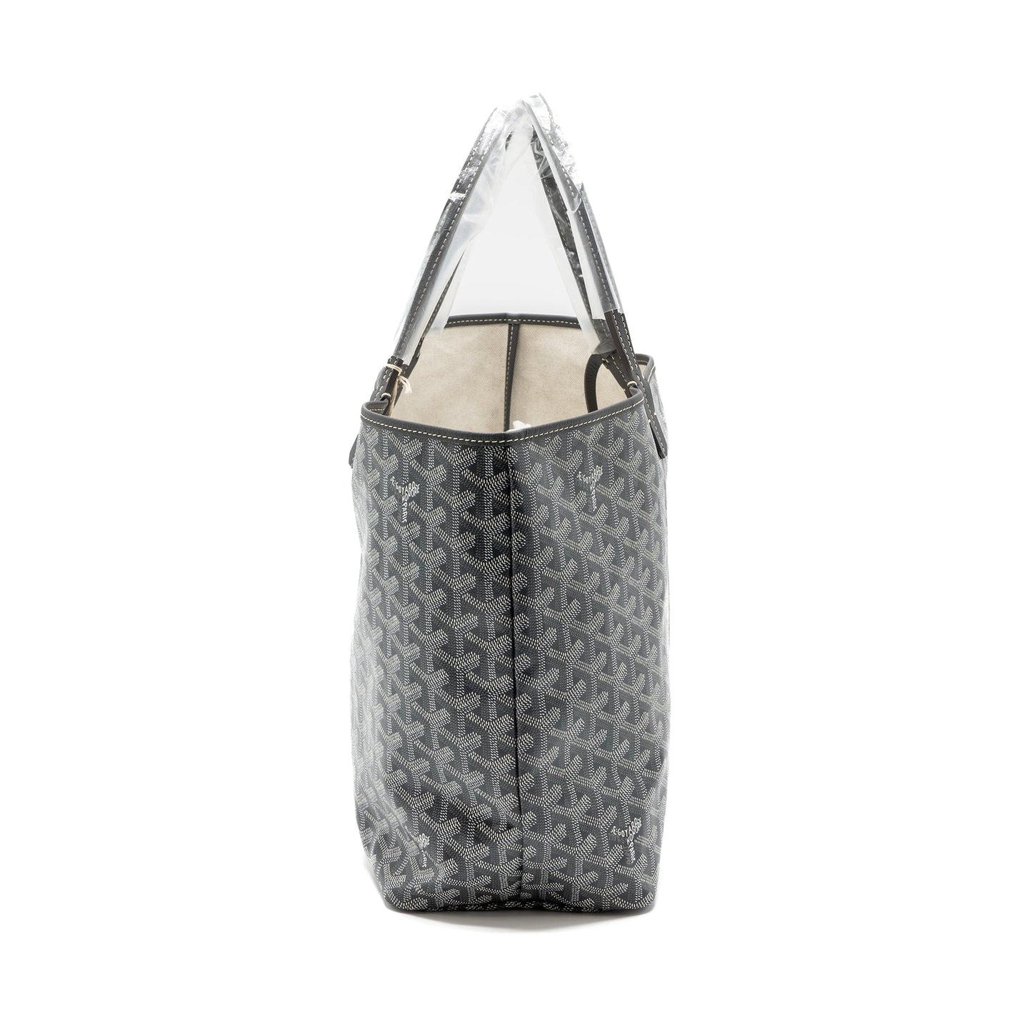 Goyard Saint Louis PM Tote Bag Canvas/ Calfskin Grey SHW