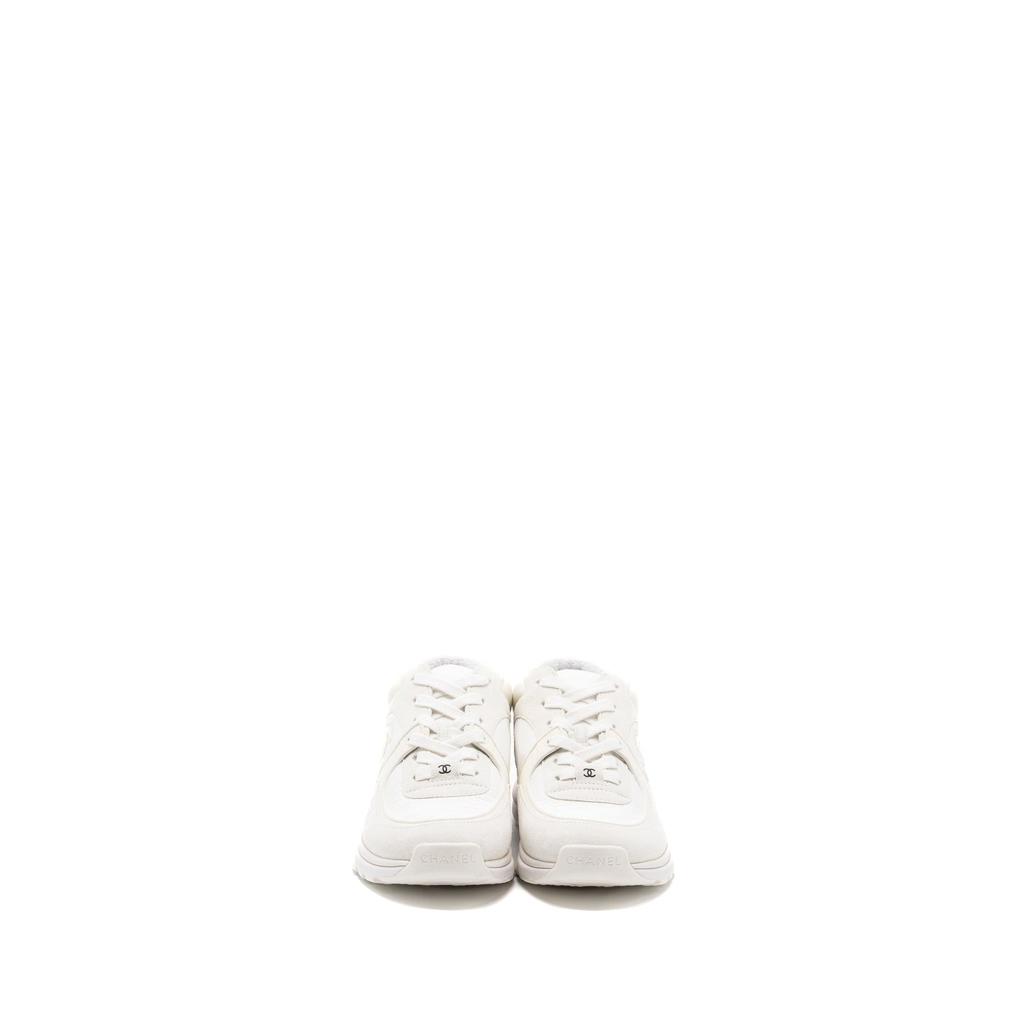 Chanel size 37 CC logo trainer white