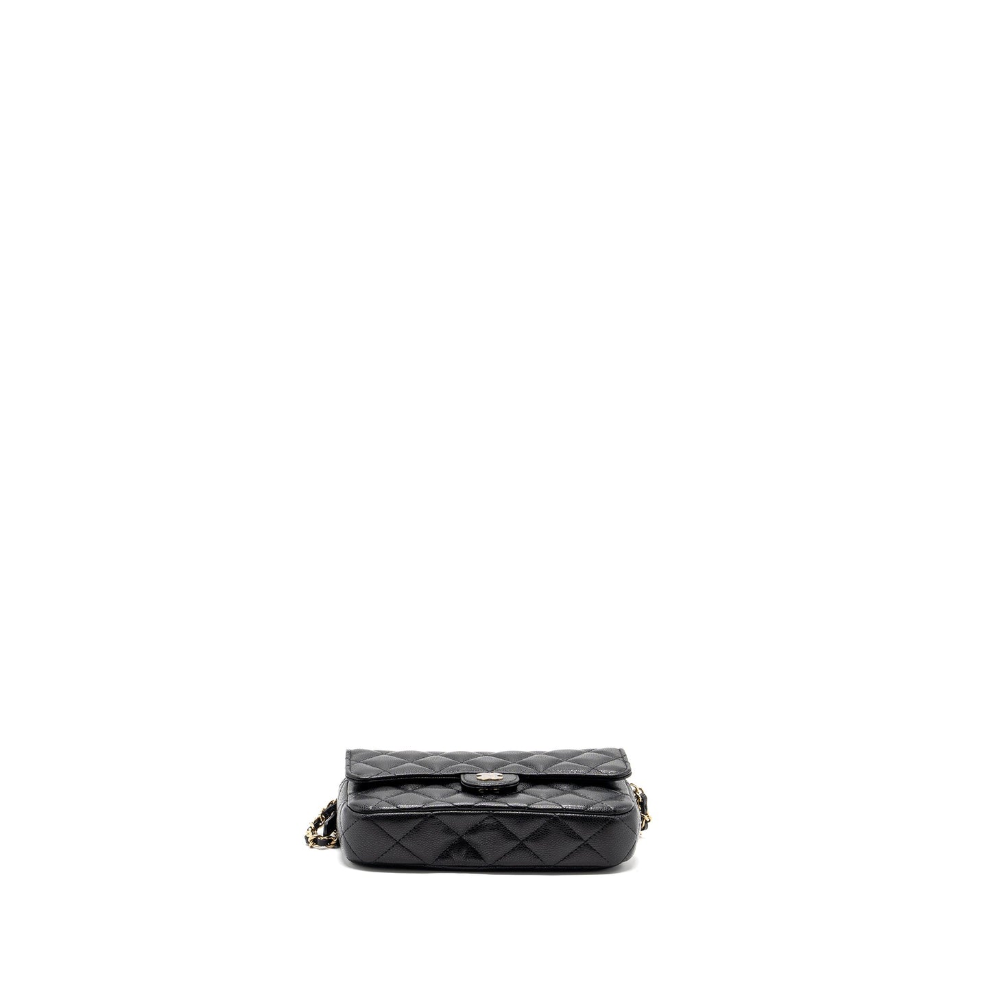 Chanel Double Pocket Wallet On Chain Caviar Black LGHW(Microchip)