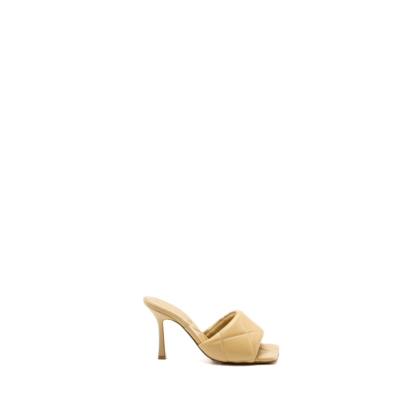 Bottega Veneta Size 37 Lido Sandal Heels Lambskin Beige