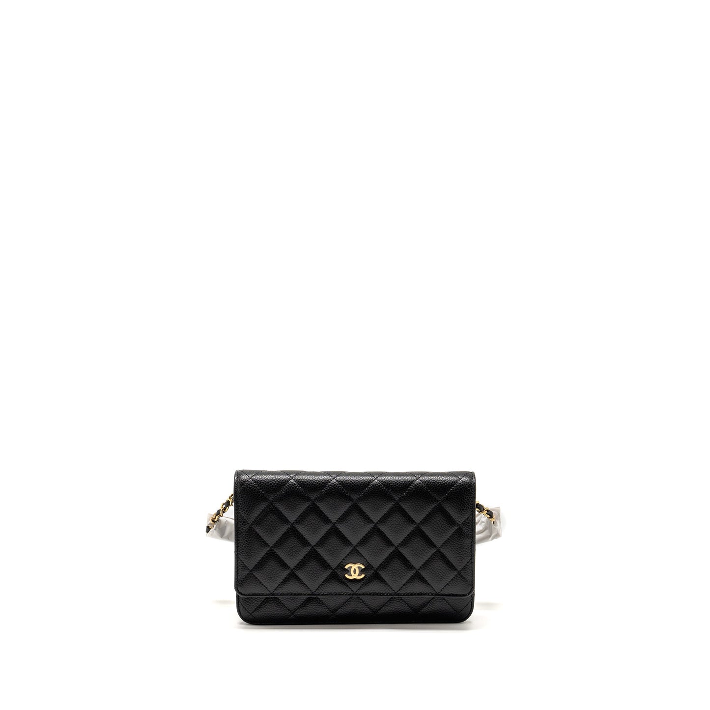 Chanel Classic Wallet on chain caviar black GHW (microchip)
