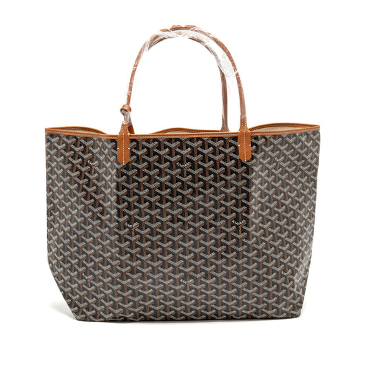 Goyard Saint Louis GM Tote Goyardine Canvas Black/Brown SHW