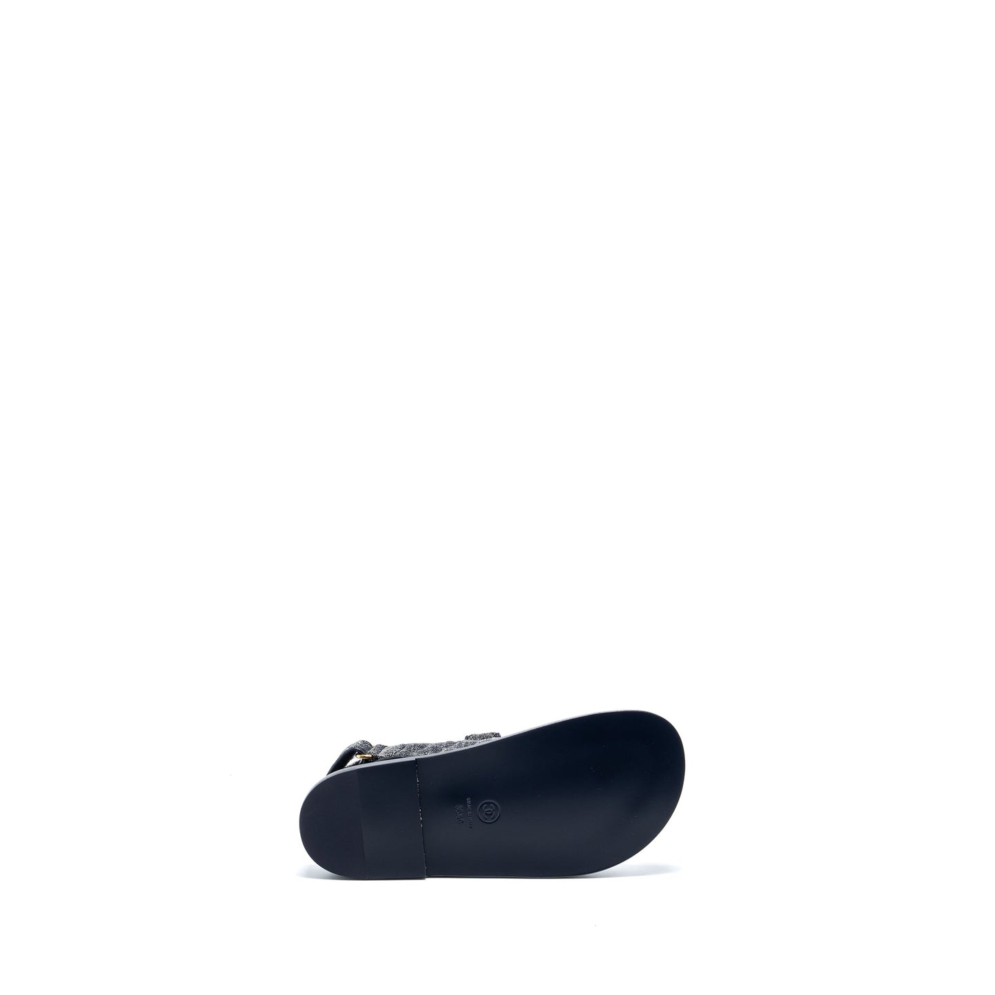 Chanel Size 36.5 Dad Sandals Denim Grey Multicolour Hardware